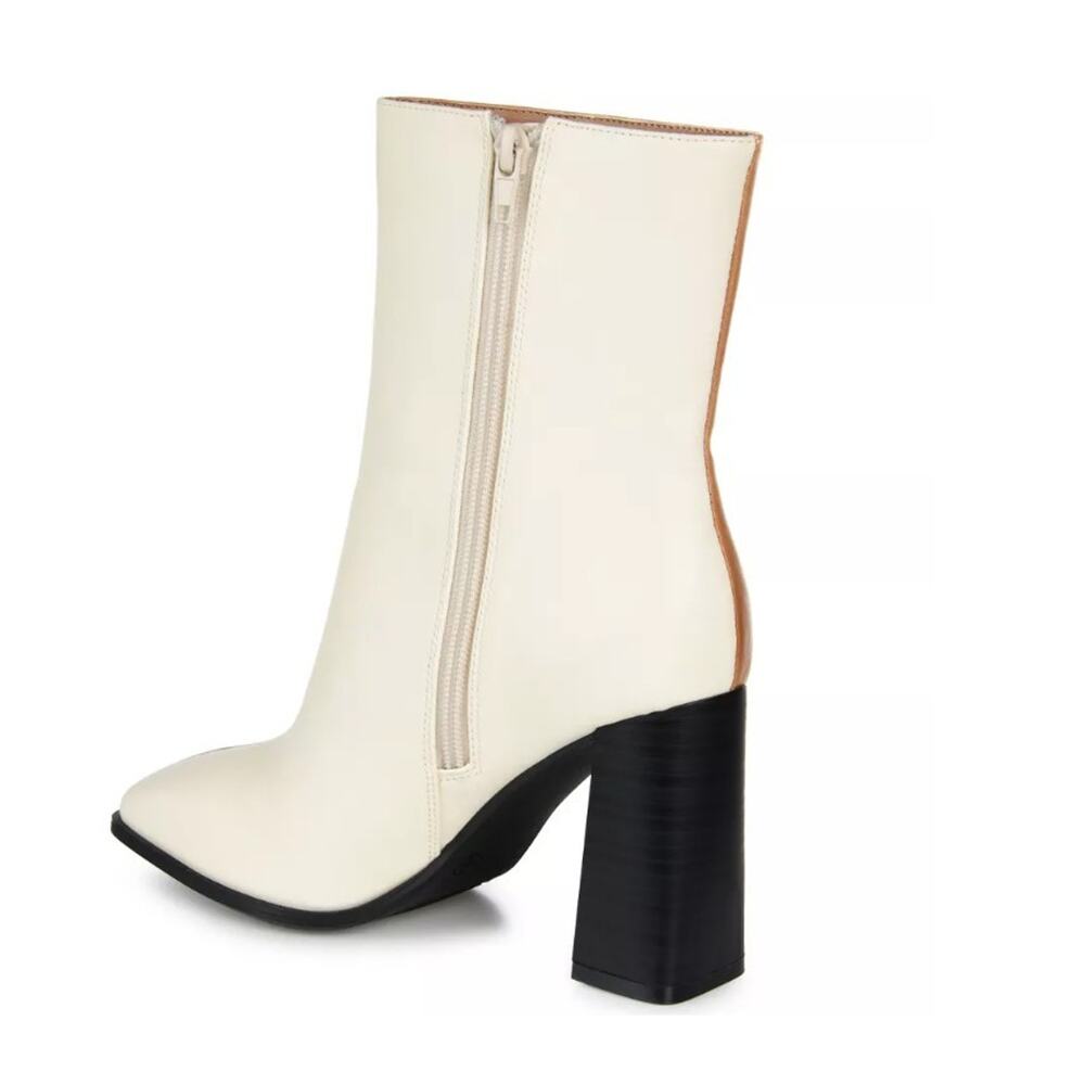 Journee Collection Women's January Two Tone Booties Cognac Size 10 - Picture 5 of 8